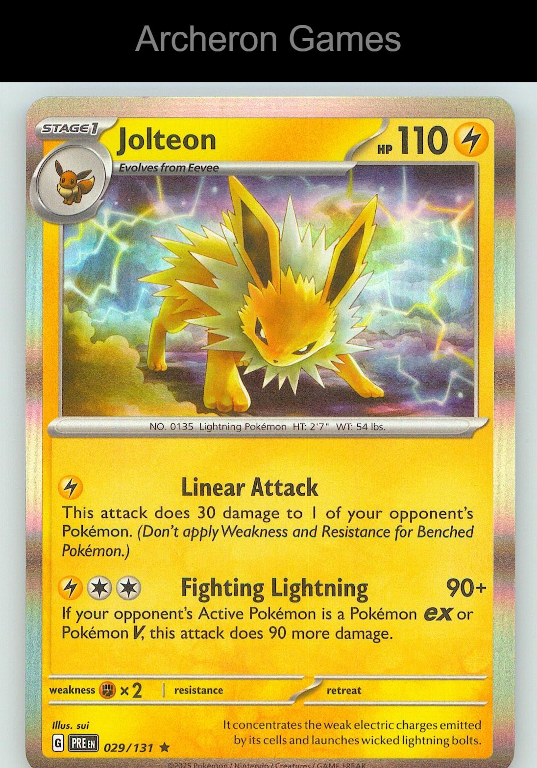 Pokemon Card Jolteon PRE 029/131 HOLO R Prismatic Evolutions