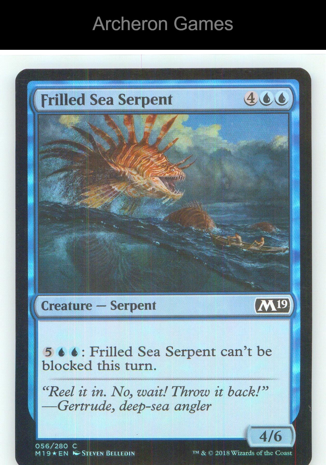 Frilled Sea Serpent M19 56 C MTG Card NM/EX+ Foil