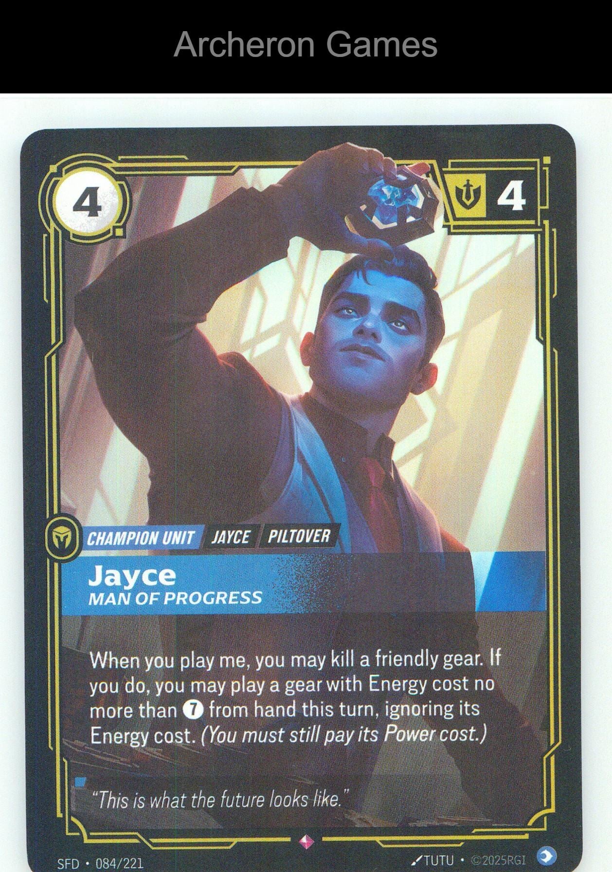 Jayce - Man of Progress SFD 084/221 R Spiritforged Riftbound Card Foil
