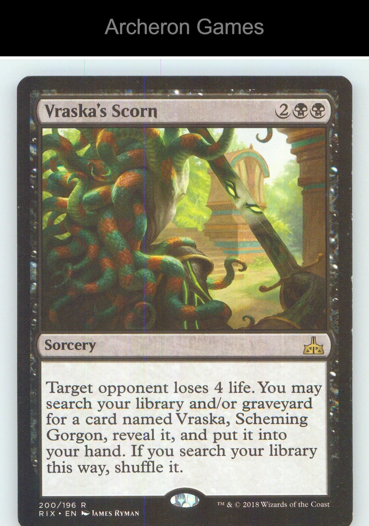 Vraska's Scorn RIX 200 R MTG Card NM/EX+
