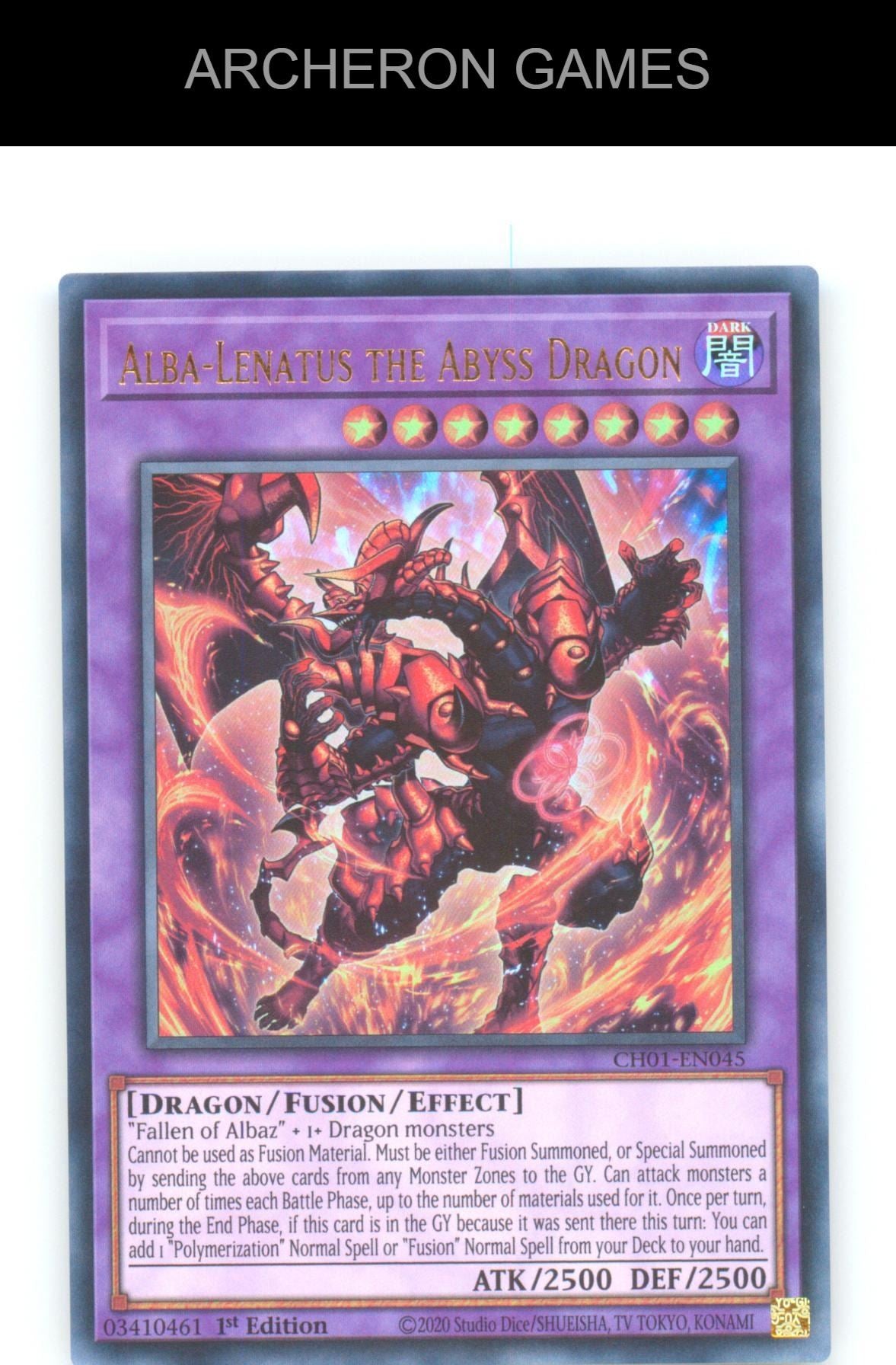 Alba-Lenatus the Abyss Dragon Ultra Rare YUGIOH Card 1st Edition