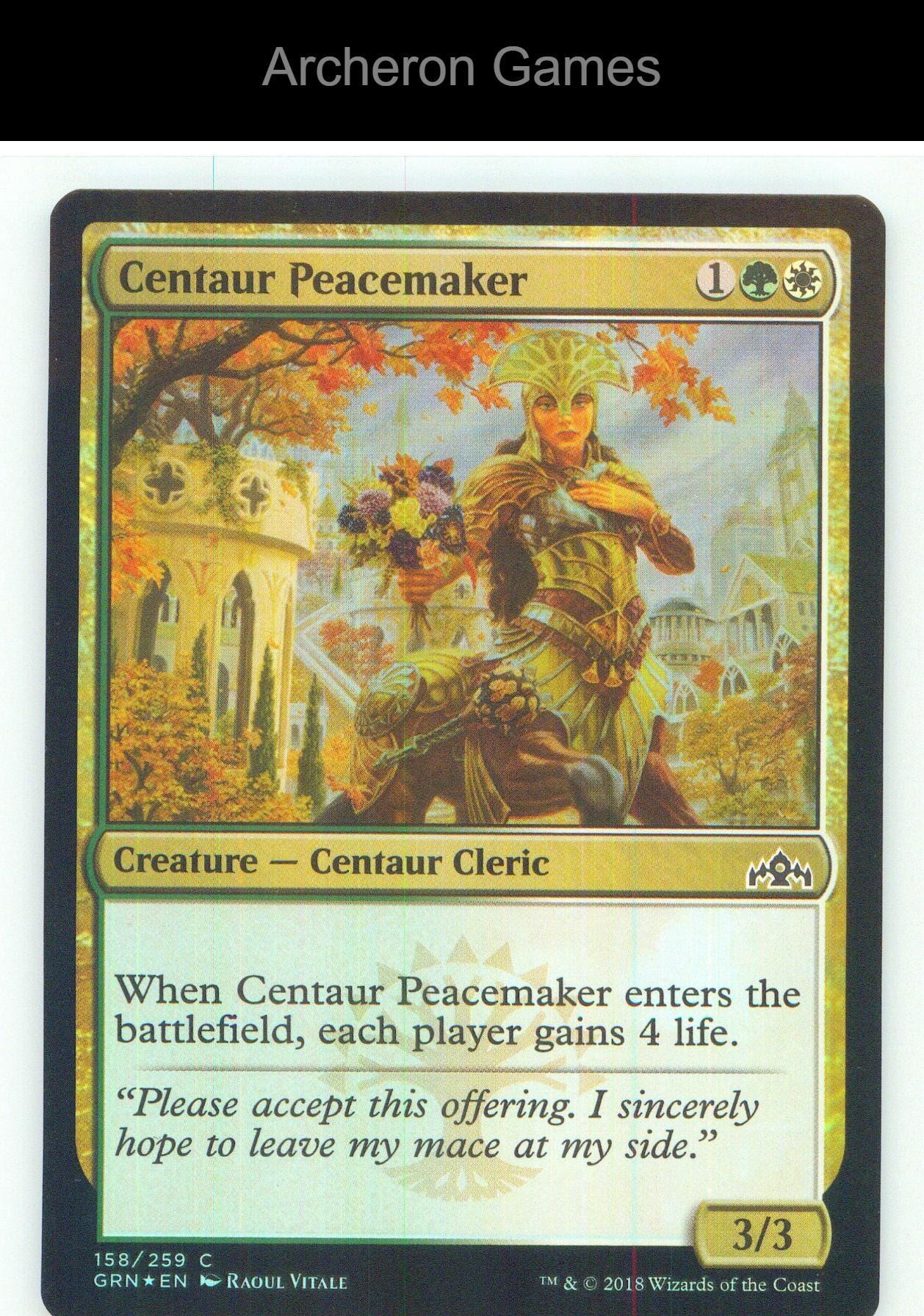 Centaur Peacemaker GRN 158 C MTG Card NM/EX+ Foil