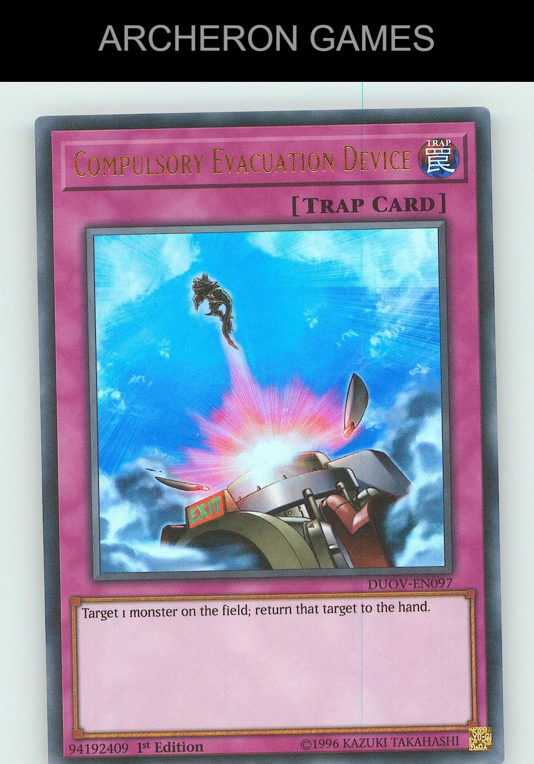 Compulsory Evacuation Device UR YUGIOH Card 1st Edition