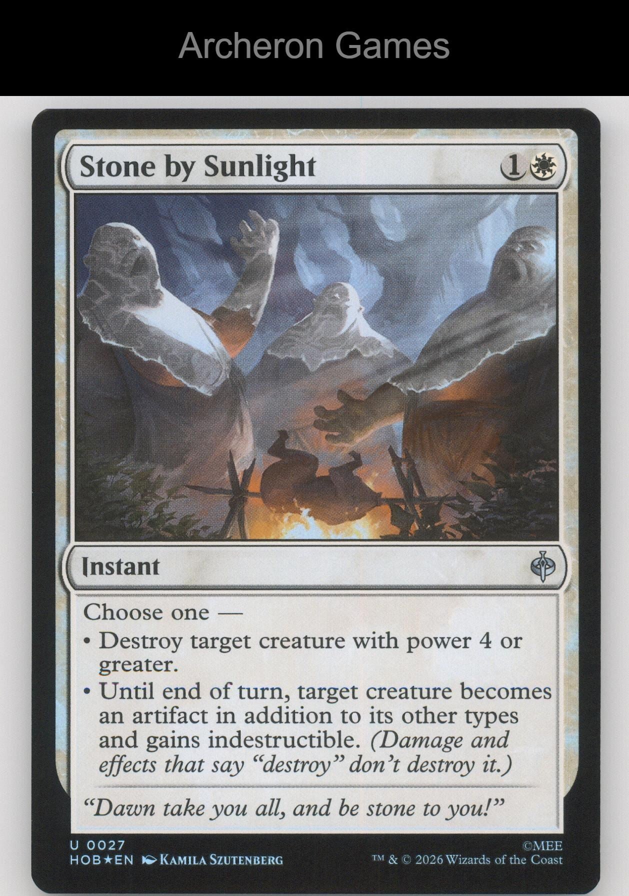 Stone by Sunlight HOB 27 UC MTG Card The Hobbit