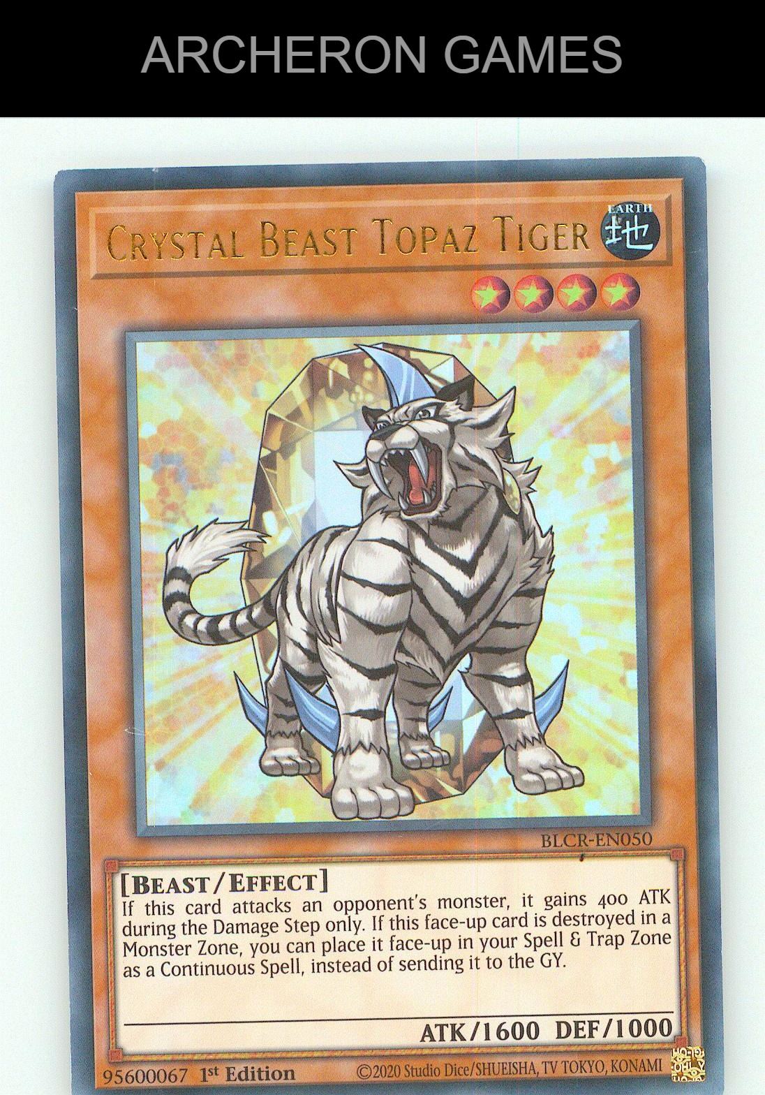Crystal Beast Topaz Tiger UR YUGIOH Card 1st Edition