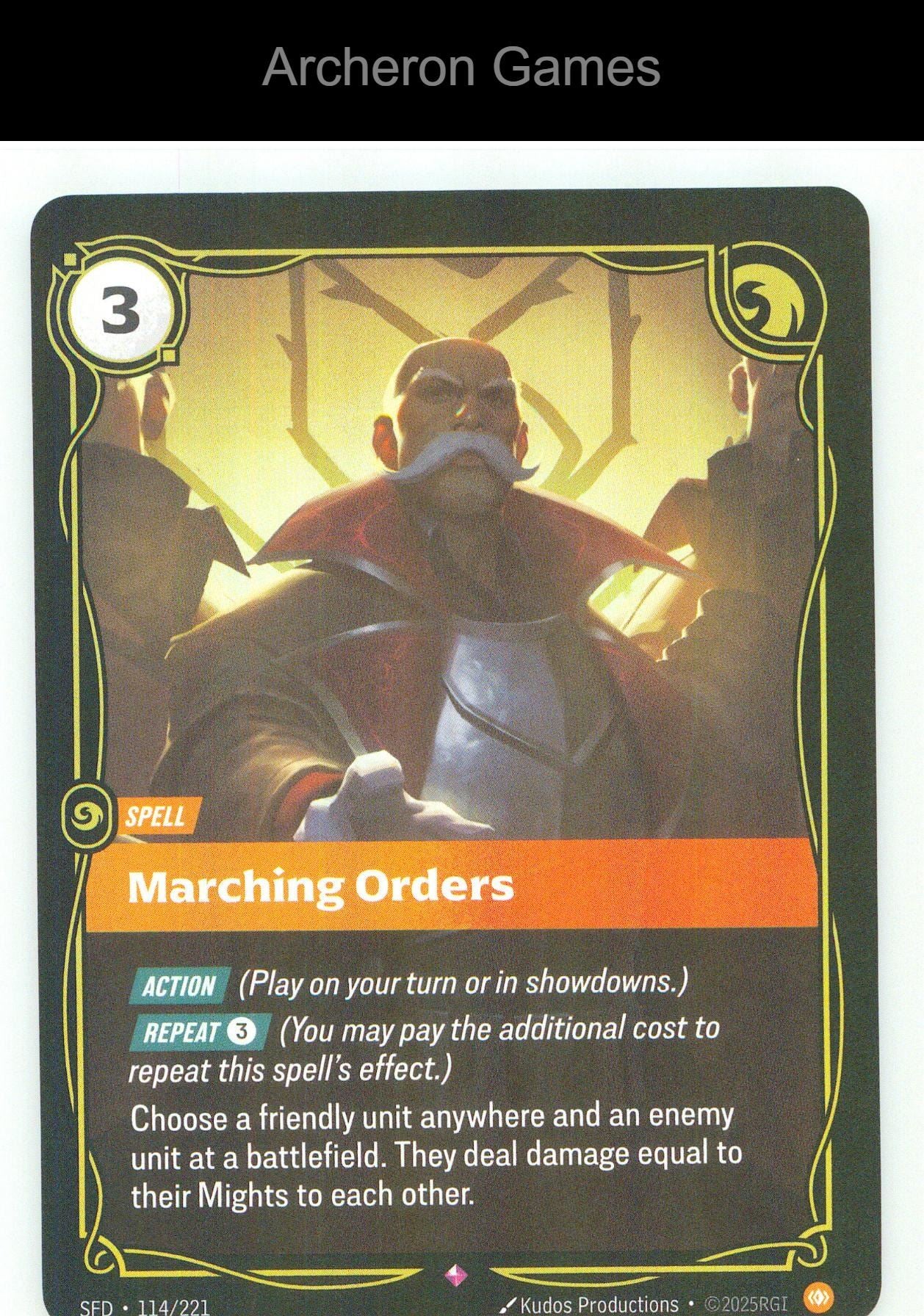 Marching Orders SFD 114/221 R Spiritforged Riftbound Card Foil
