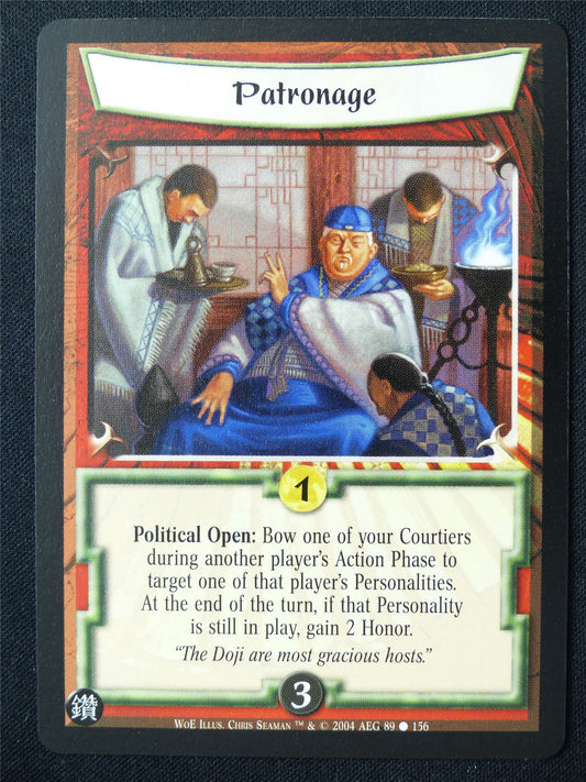 Patronage - WoE - Legend of the Five Rings L5R Card #XL