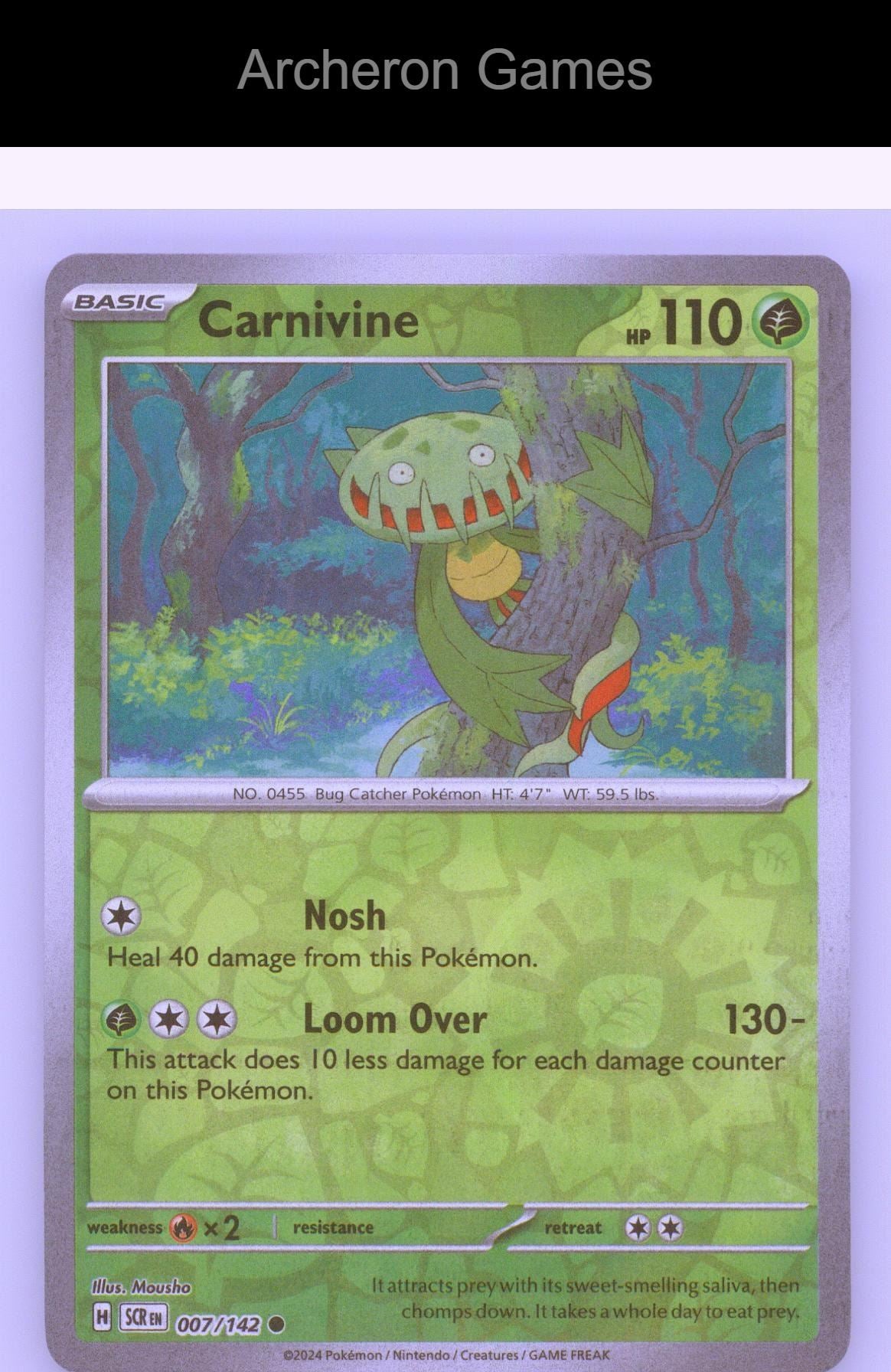 Pokemon Card Carnivine SCR 7/142 C Stellar Crown Reverse Holo