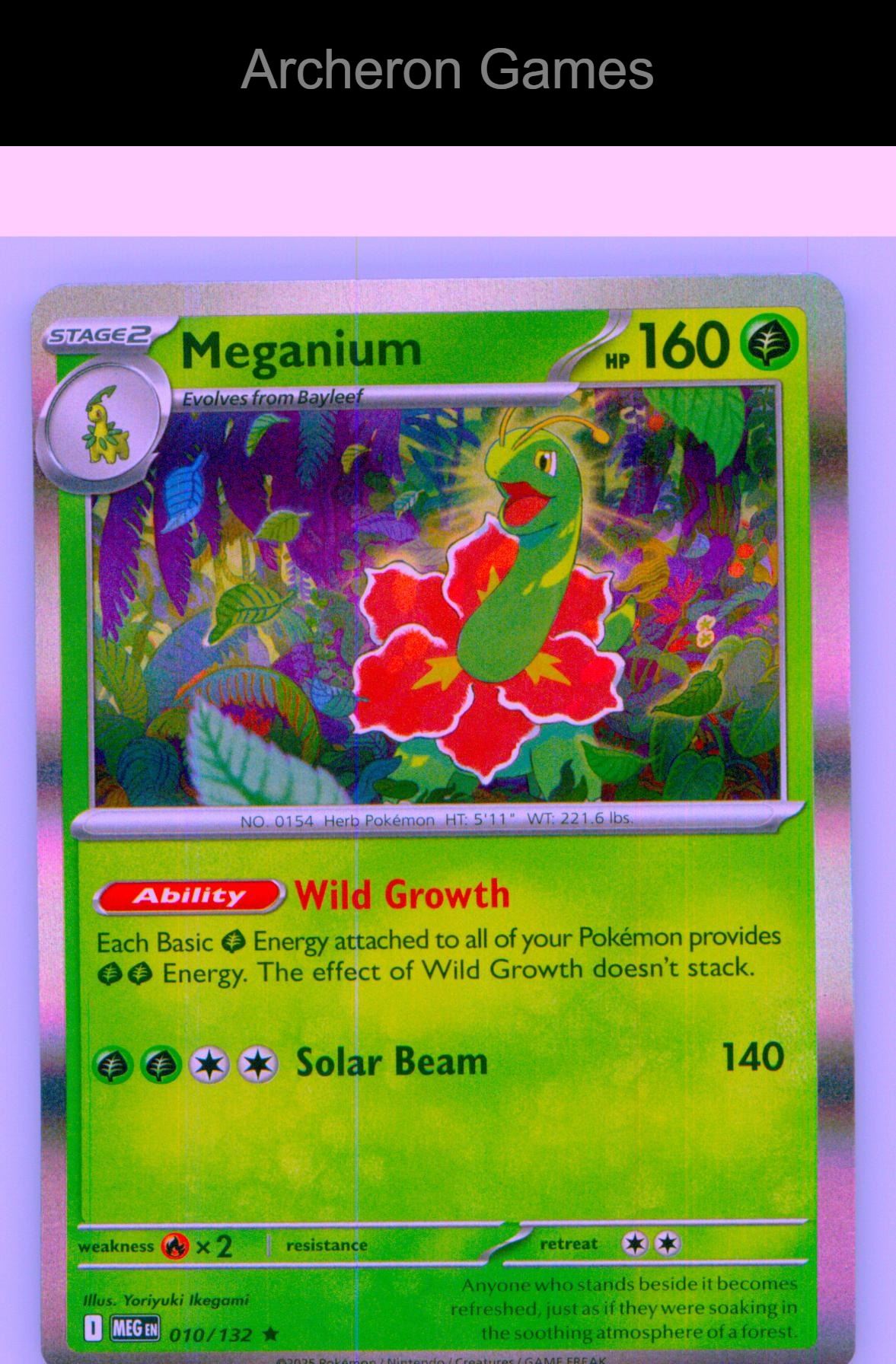 Pokemon Card Meganium MEG 010/132 R Mega Evolution Holo