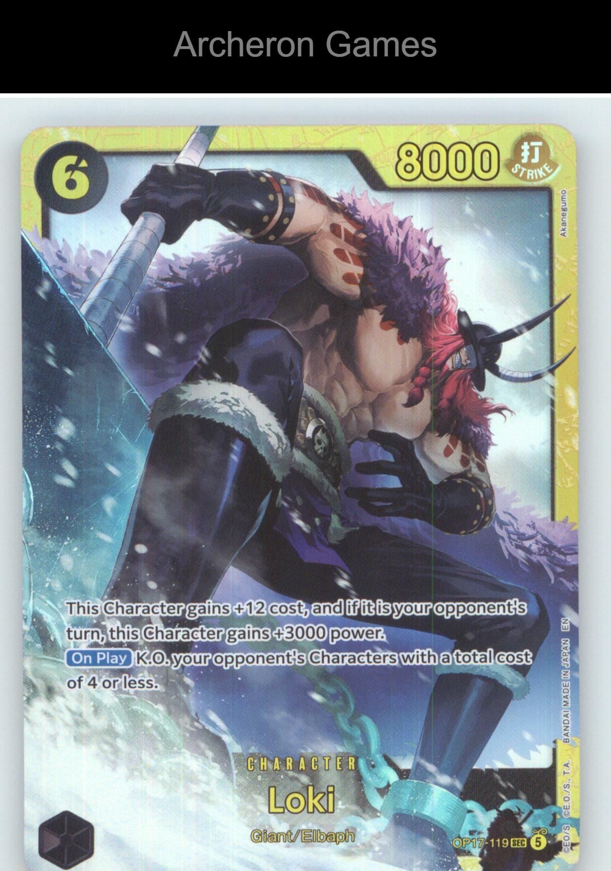 Loki OP17-119 One Piece Card NM/EX+ Foil