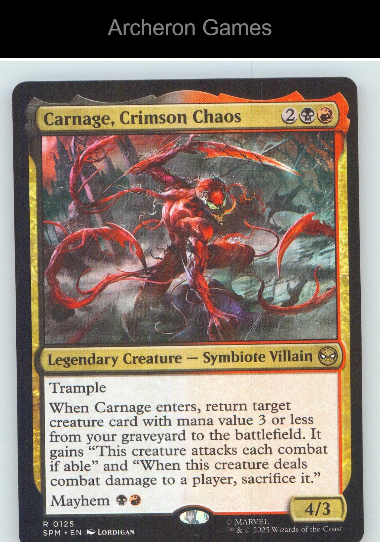 Carnage, Crimson Chaos SPM 125 R MTG Card NM/EX+