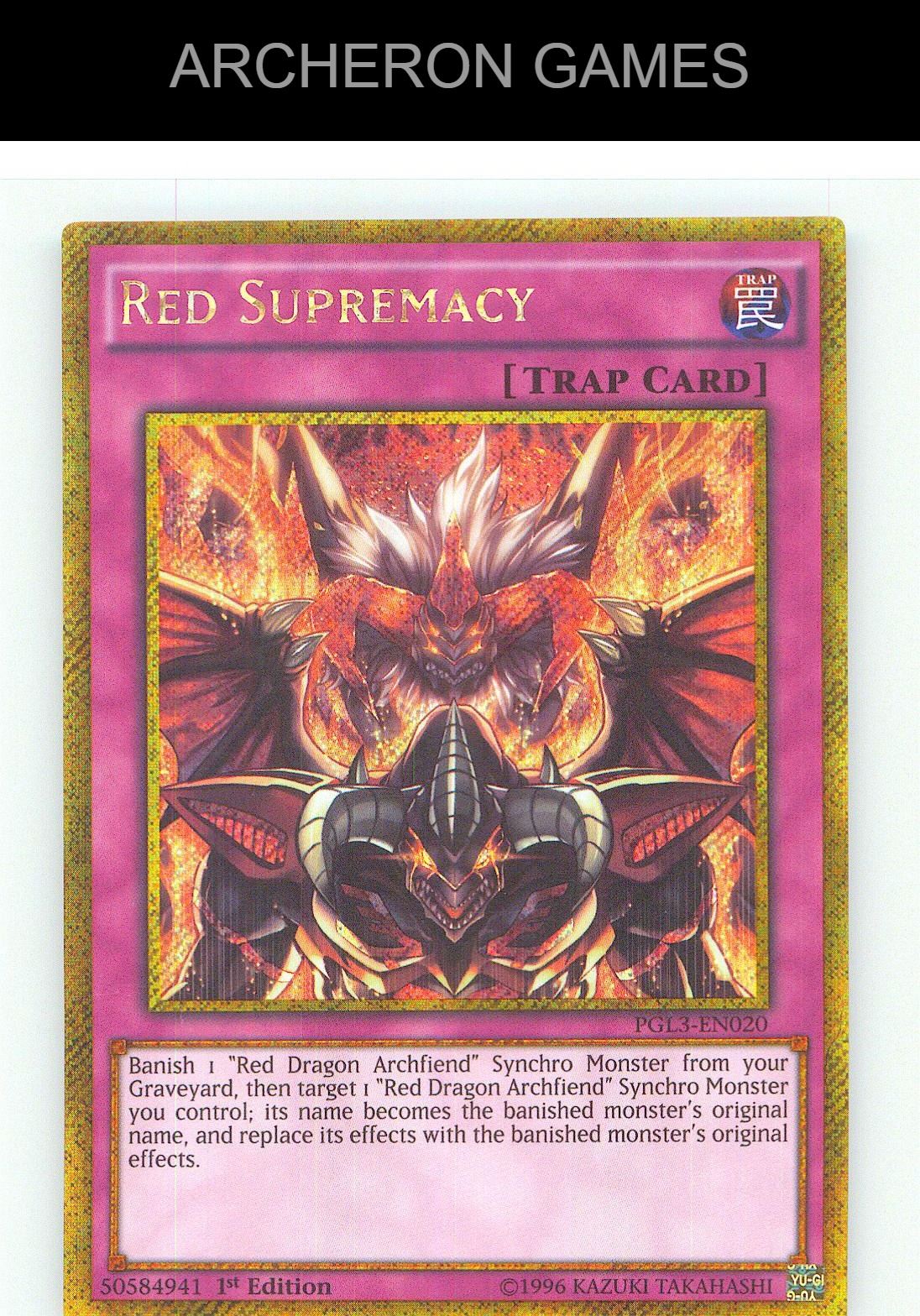 Red Supremacy Gold Secret Rare YUGIOH Card 1st Edition