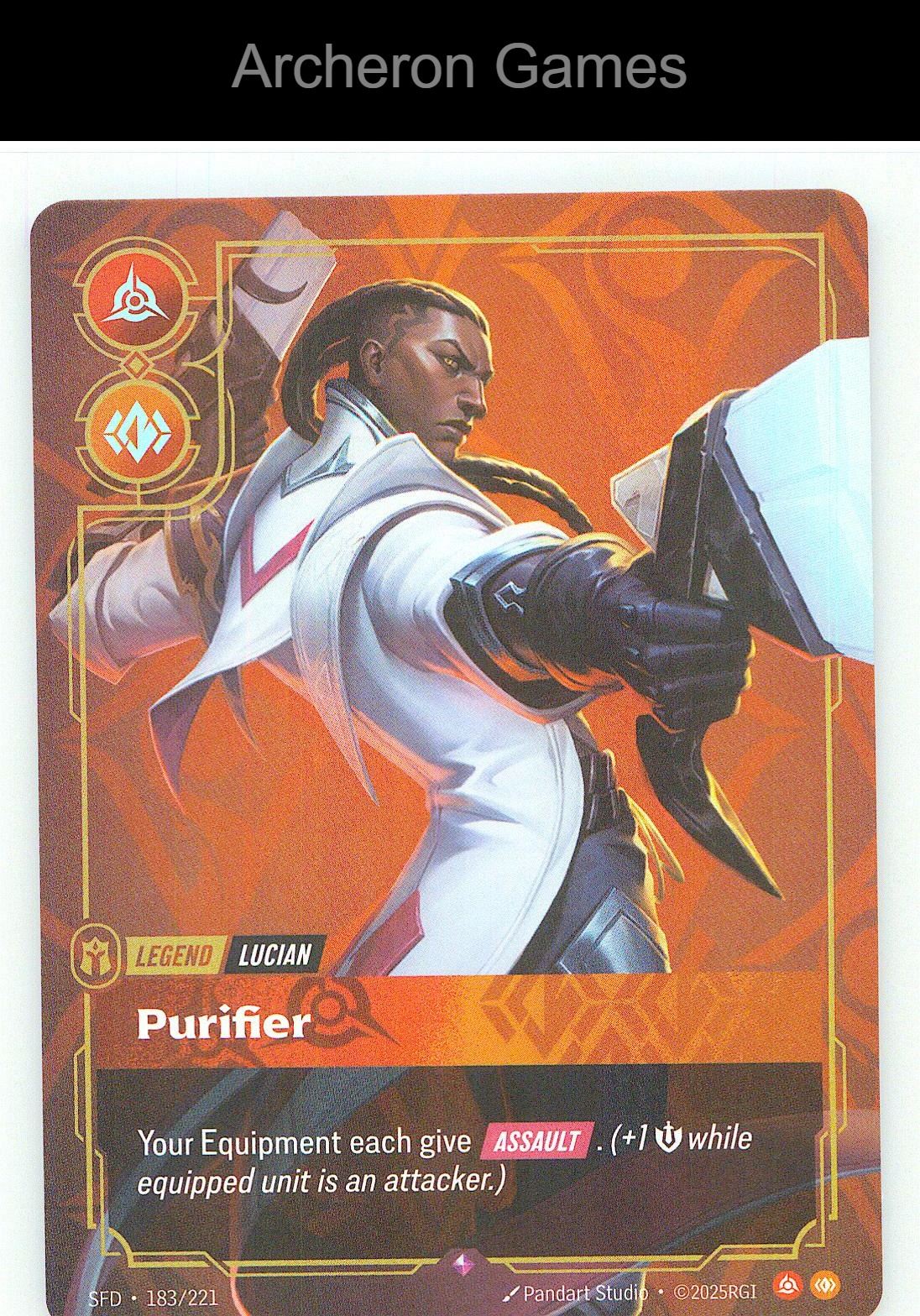 Lucian - Purifier SFD 183/221 R Spiritforged Riftbound Card