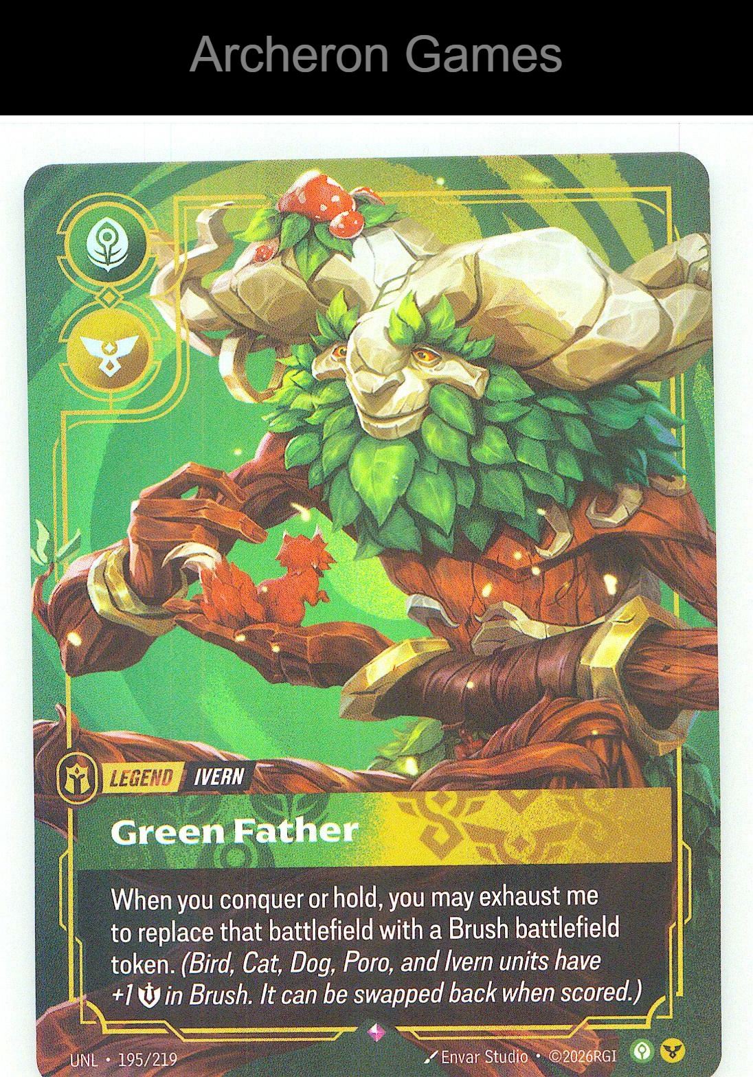 Ivern - Green Father UNL 195/219 R Unleashed Riftbound Card