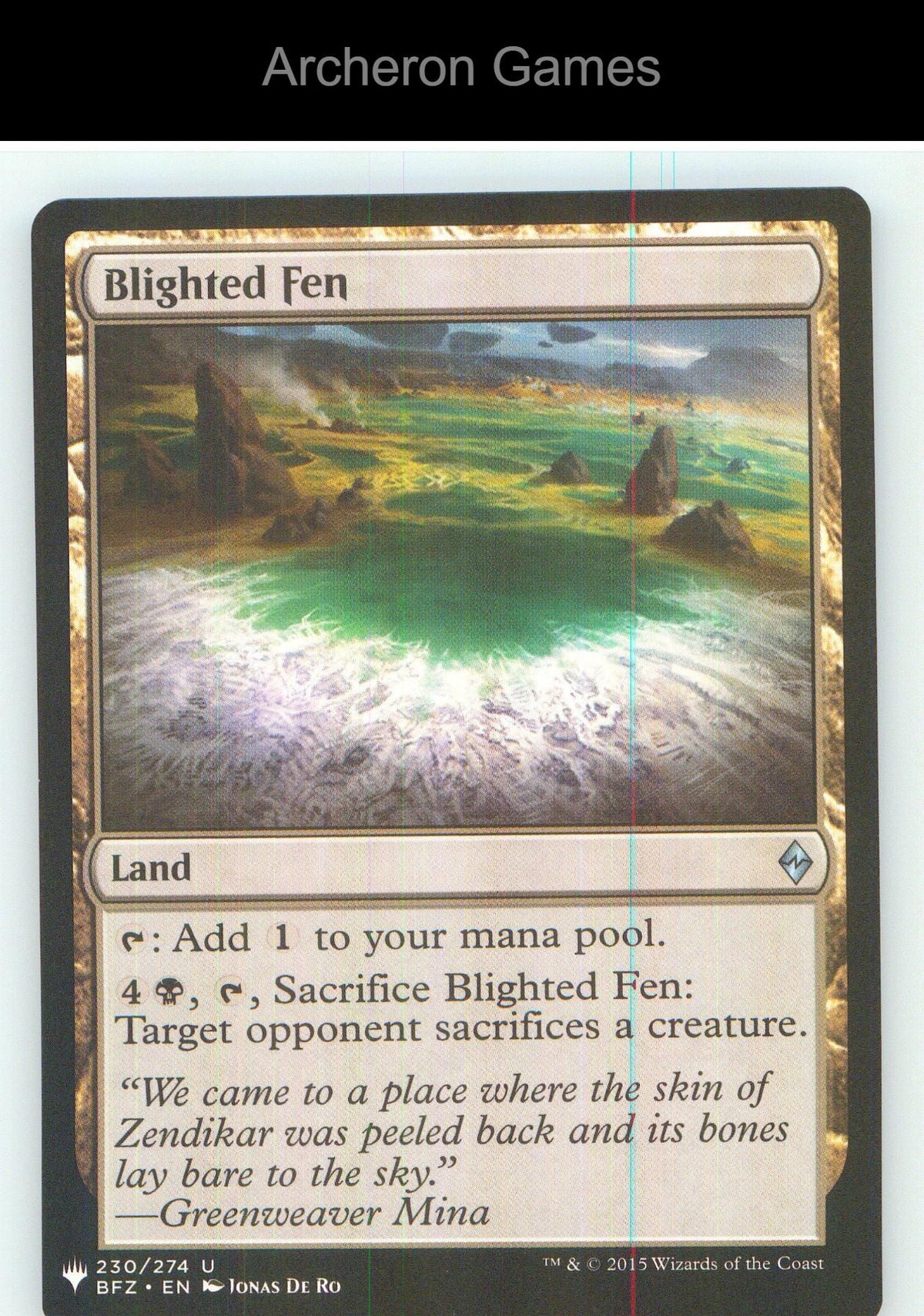 Blighted Fen BFZ 230 UC MTG Card NM/EX+