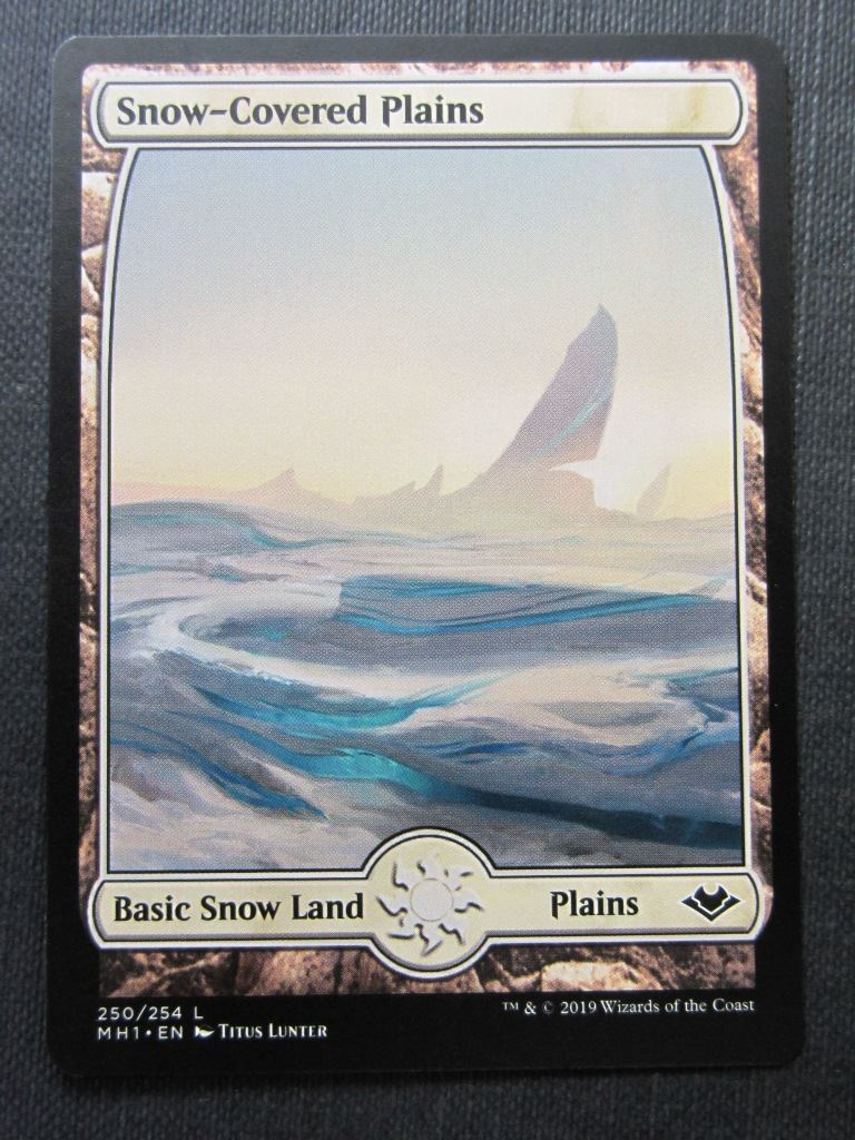 Snow-Covered Plains Fullart - Modern Horizons - Mtg Magic Cards # 7J83