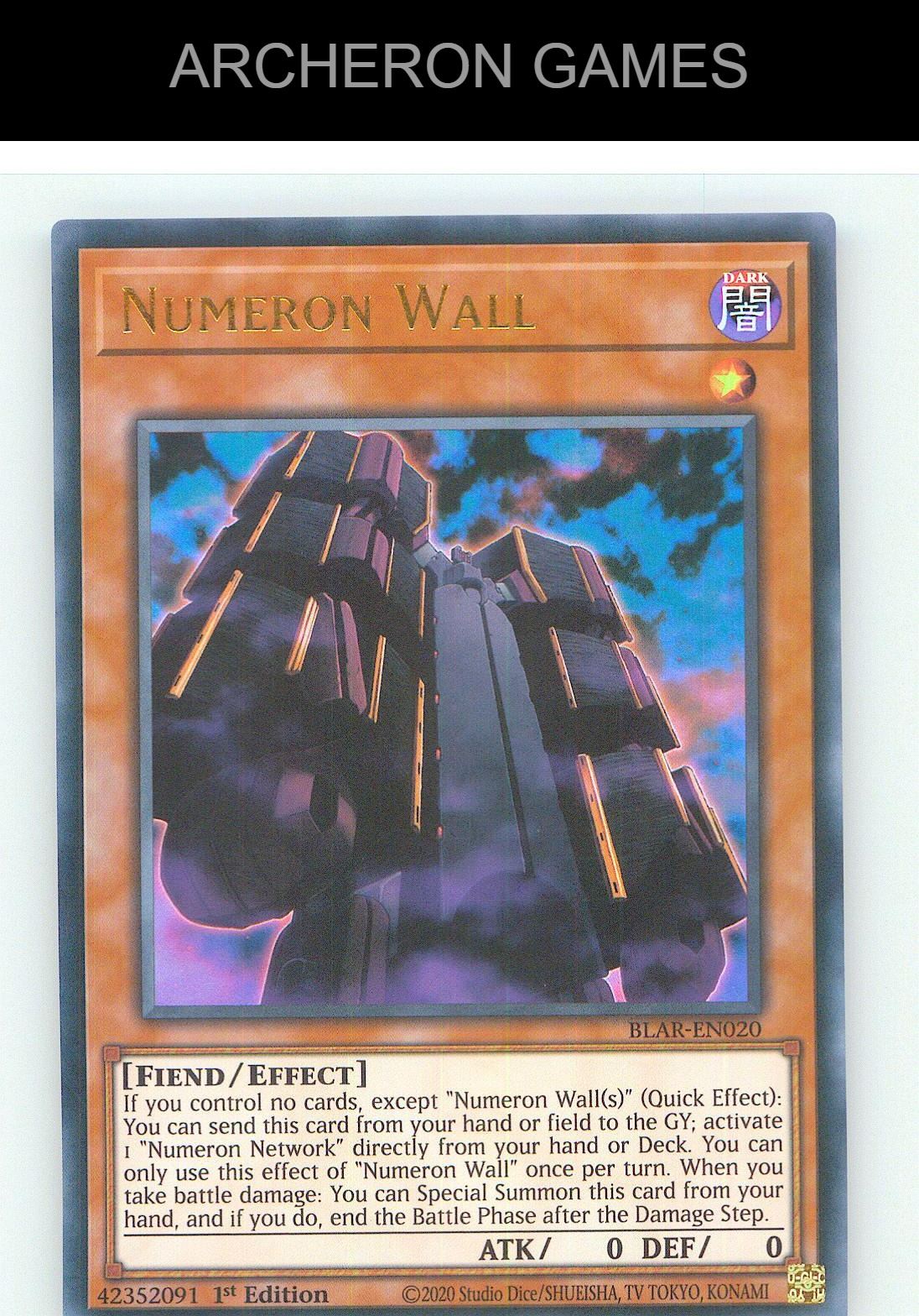 Numeron Wall Ultra Rare YUGIOH Card 1st Edition