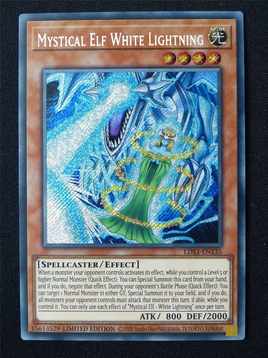 Mystical Elf White Lightning LDS3 Secret Rare - 1st ed Yugioh Card #6U