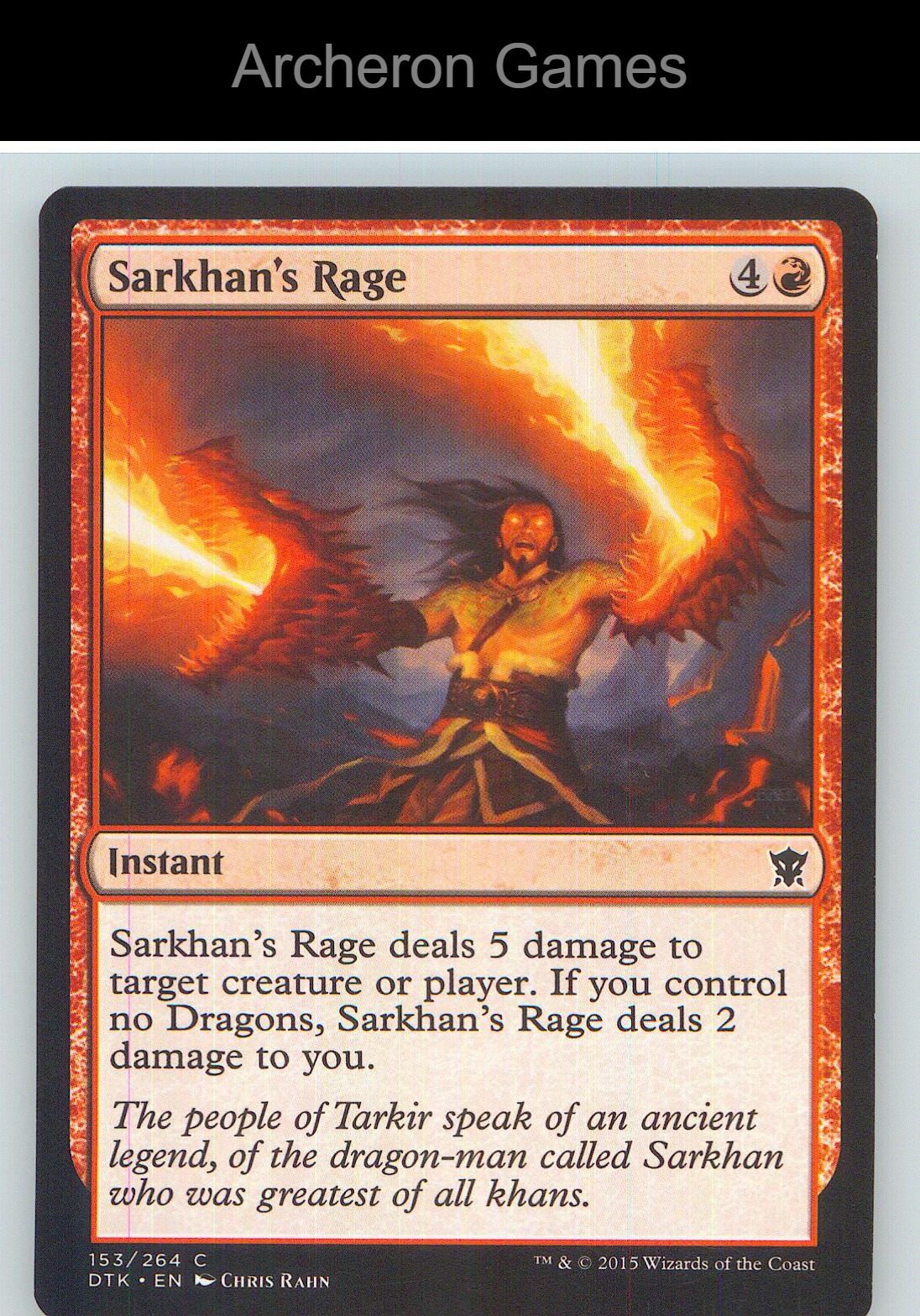 Sarkhan's Rage DTK 153 C MTG Card NM/EX+