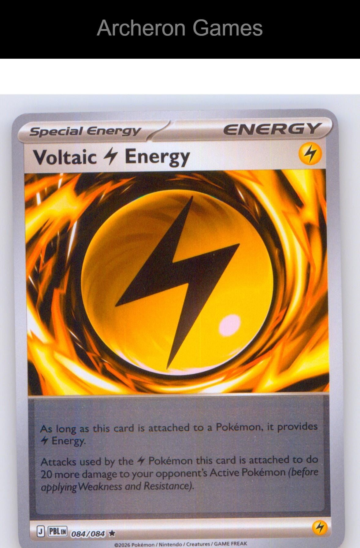 Pokemon Card Voltaic Lightning Energy ME05 084/084 R Pitch Black Reverse Holo