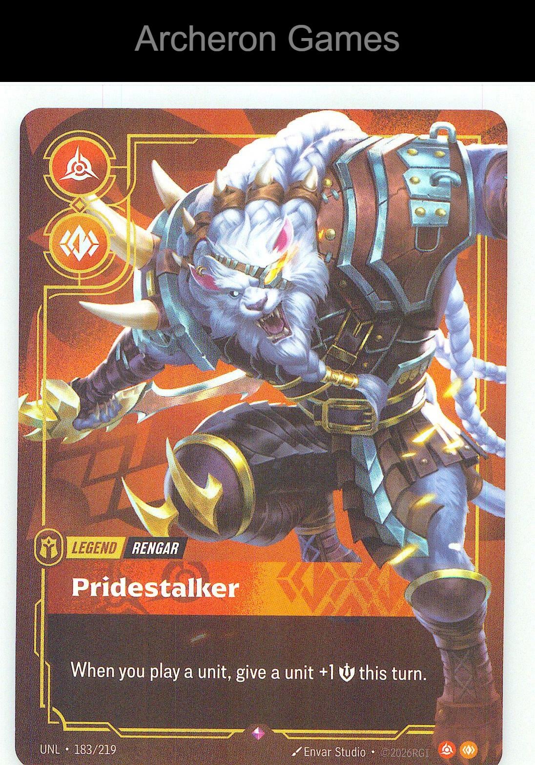 Rengar - Pridestalker UNL 183/219 R Unleashed Riftbound Card