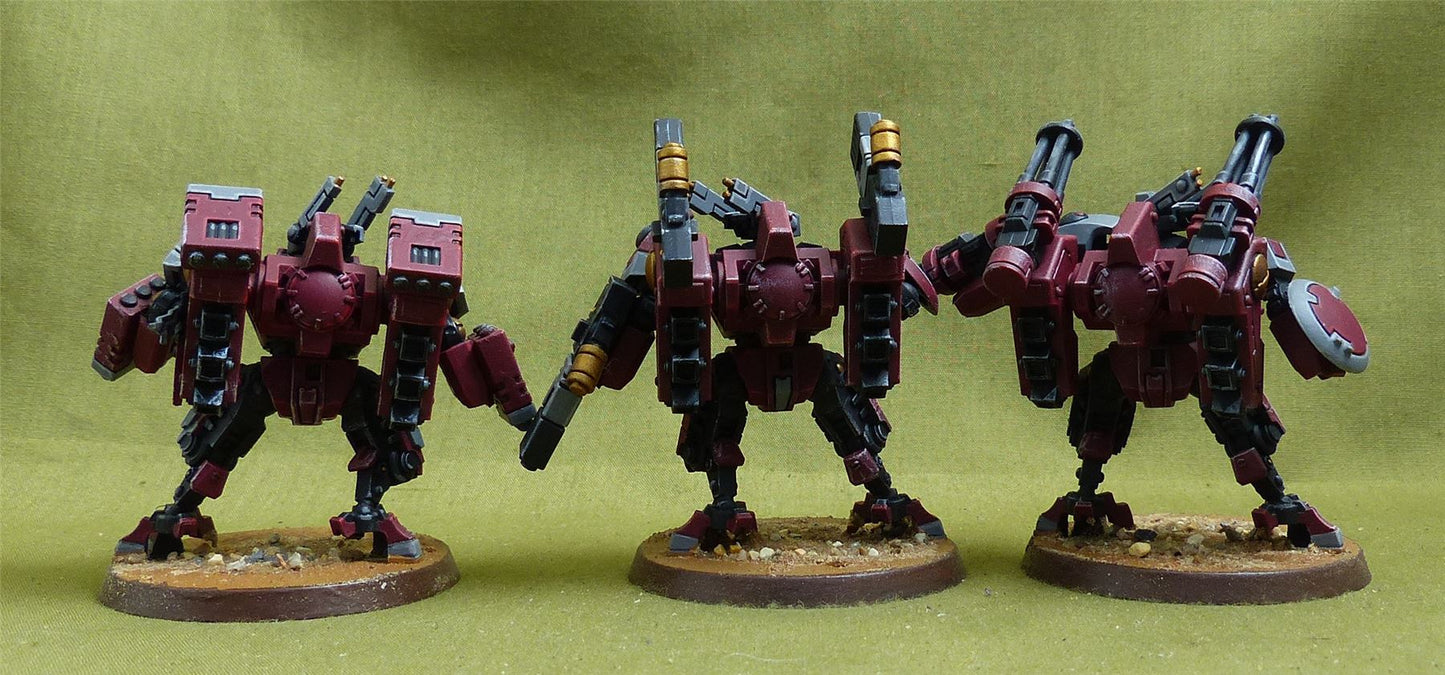 XV8 Crisis Battlesuit Team painted - Tau Empire - Warhammer 40K #41H