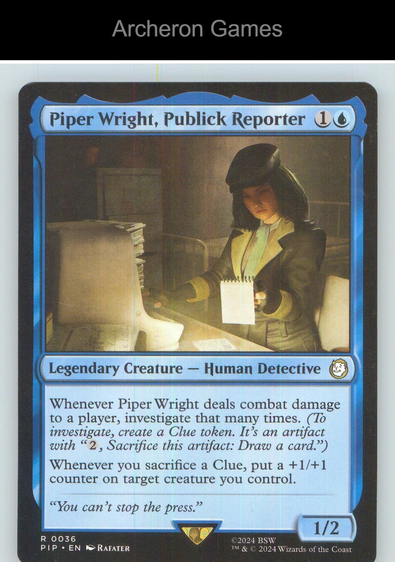 Piper Wright, Publick Reporter PIP 36 R MTG Card NM/EX+