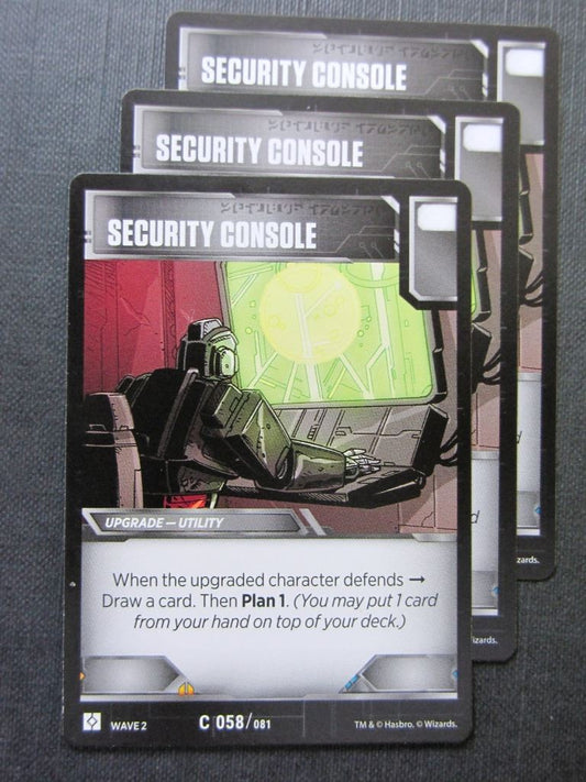 Security Console C 058/081 x3 - Transformers Cards # 7F47