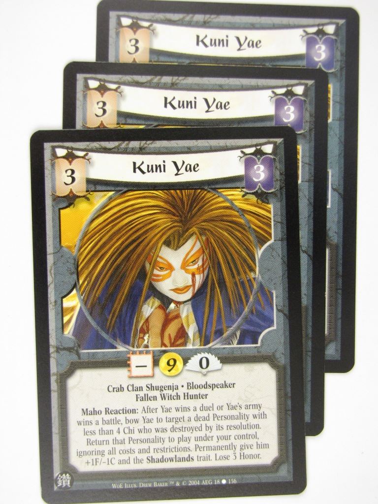Vintage L5R Cards: KUNI YAE x3 # 16J9