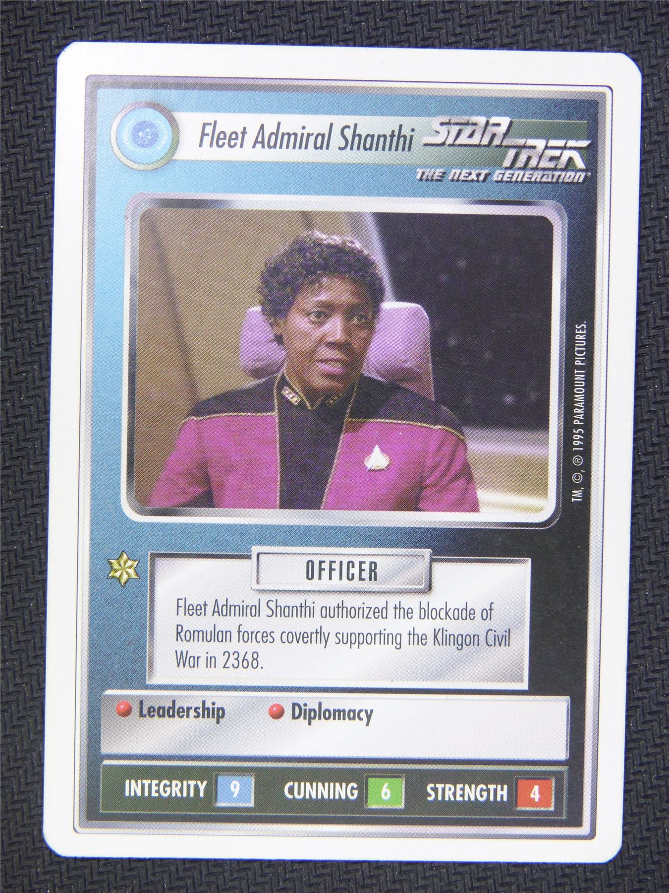Fleet Admiral Shanthi White Border - Star Trek Next Gen Card #4NX