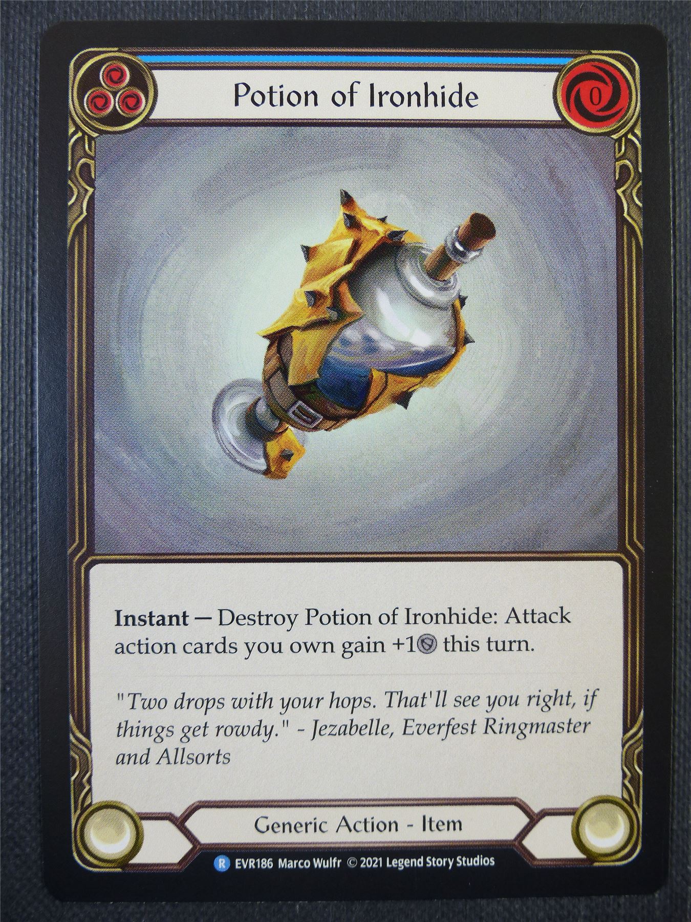 Potion of Ironhide Blue - 1st ed Everfest - Flesh & Blood Card #6HF