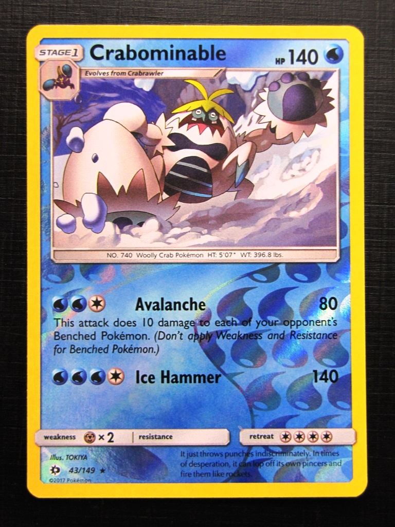 Pokemon Cards: CRABOMINABLE 43/149 REVERSE HOLO # 25A64 – Archeron