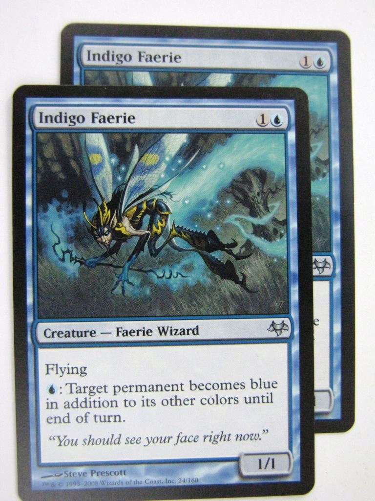 MTG Magic Played Cards: INDIGO FAERIE x2 # 8A12
