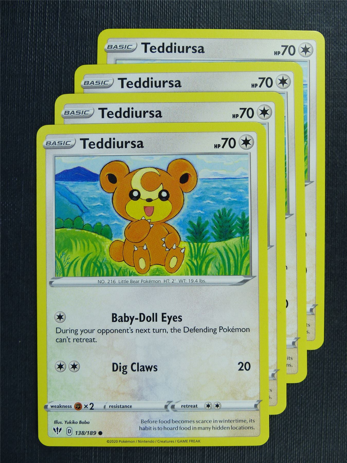 Teddiursa 138/189 x4 - DAA - Pokemon Card #3EB Archeron Teddiursa 138/189 x4 - DAA - Pokemon Card #3EB Archeron