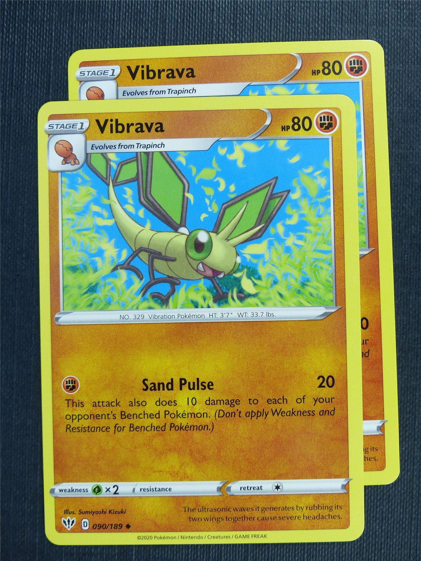Vibrava 090/189 x2 - DAA - Pokemon Card #3DS