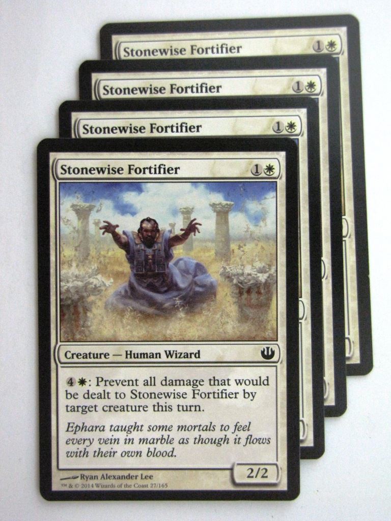 MTG Magic Cards: STONEWISE FORTIFIER x4 Journey to Nyx playset # 24B60