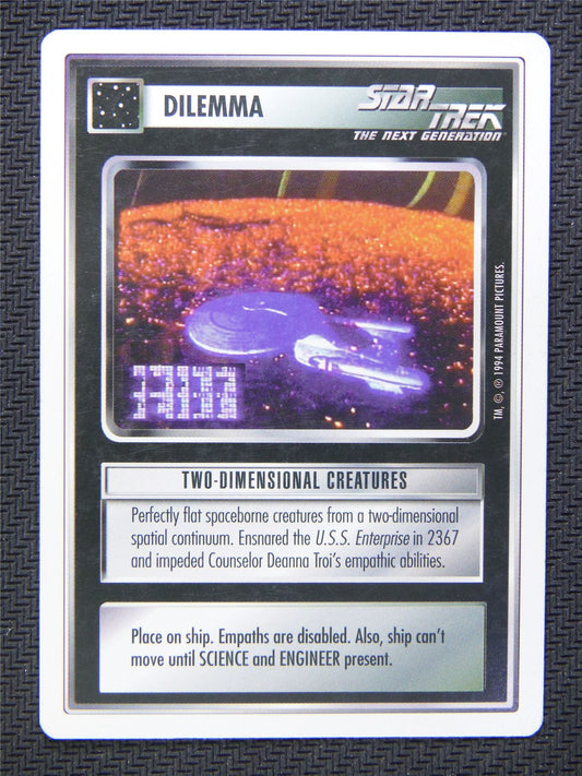 Dilemma Two Dimensional Creatures - Star Trek CCG Next Gen #4XB