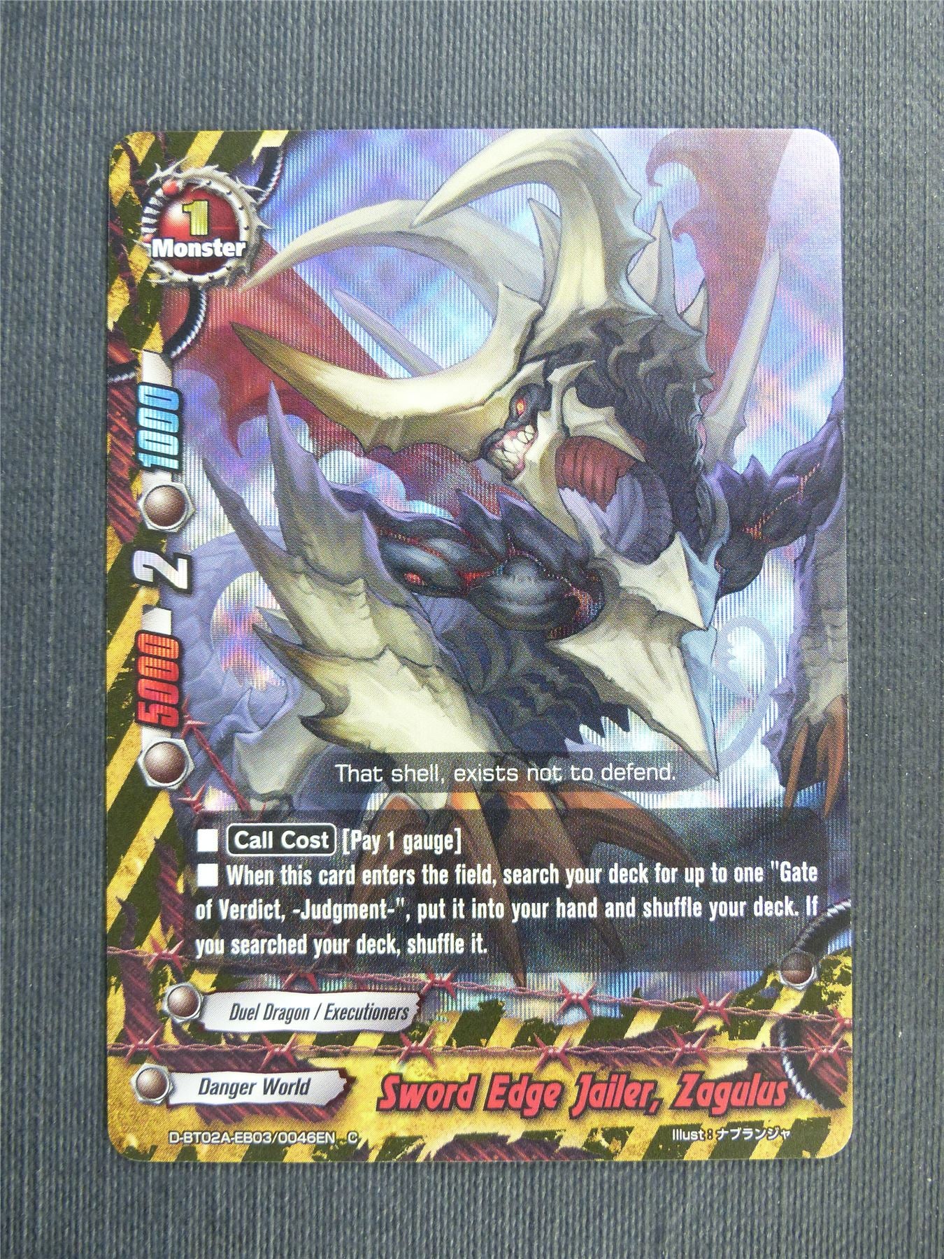 Sword Edge Jailer Zagulus C Foil - Buddyfight Cards #4V0