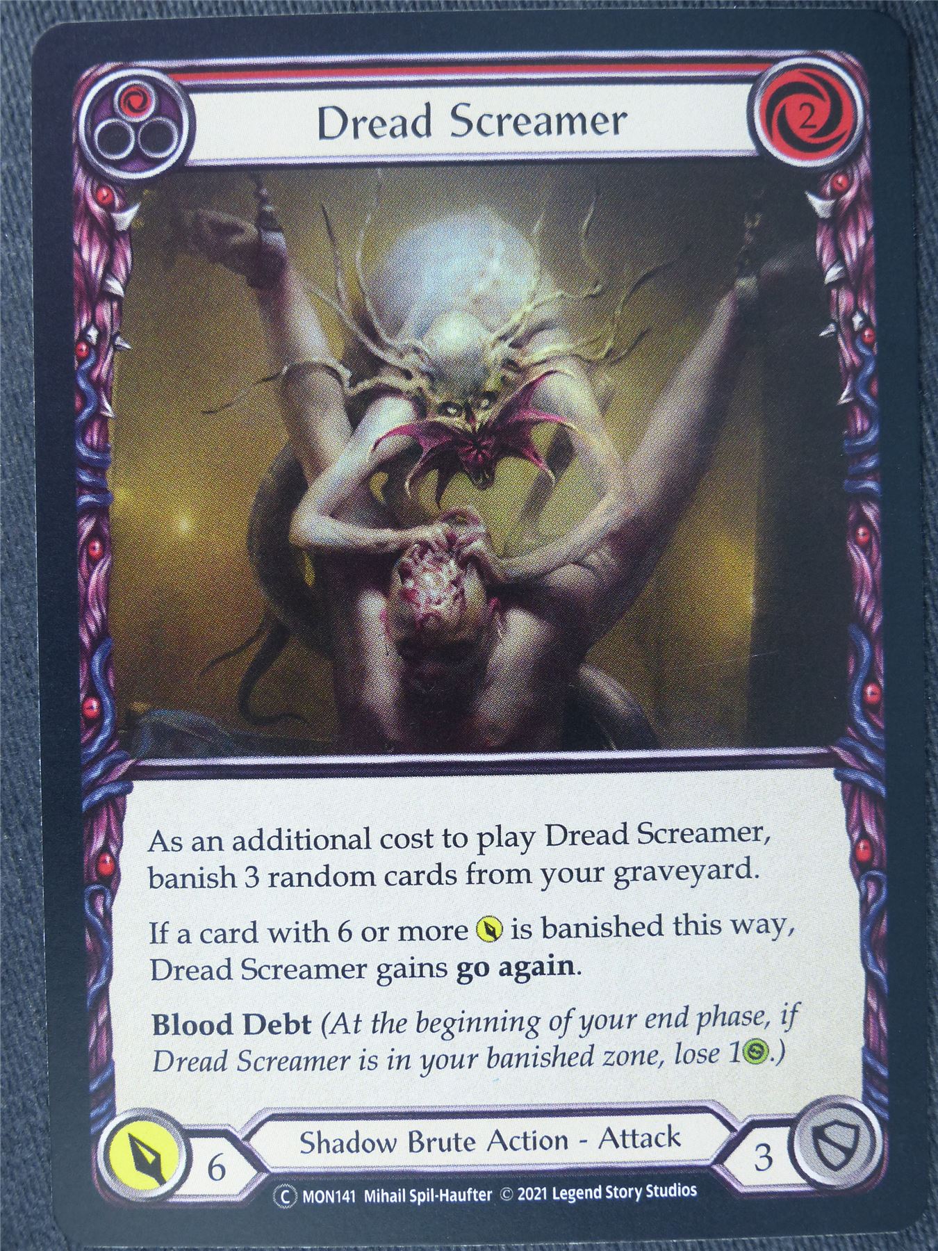 Dread Screamer Red Foil - Monarch Unlimited - Flesh and Blood Cards #IX