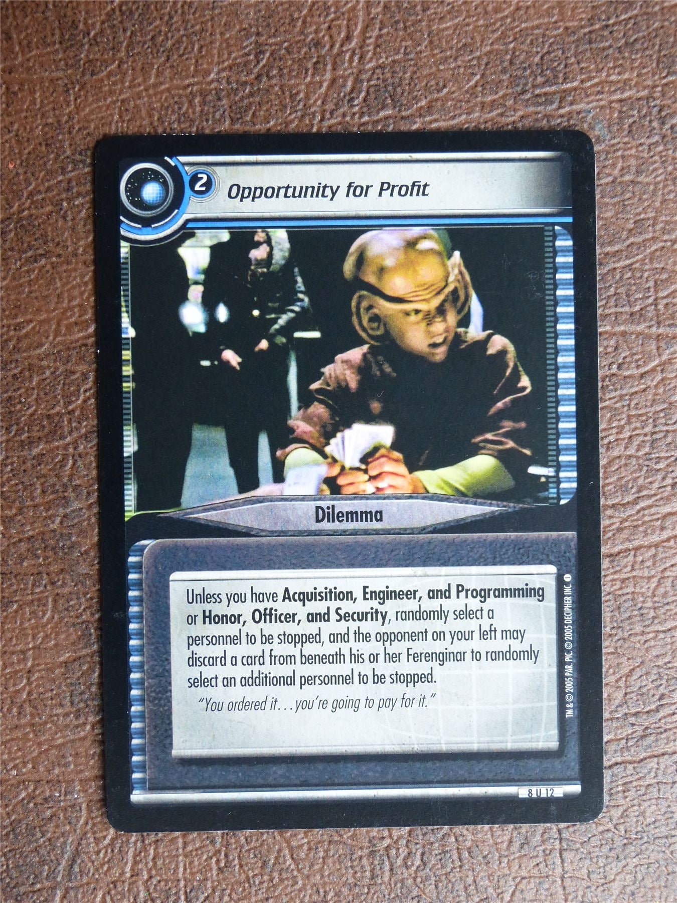 Opportunity for Profit - Star Trek CCG TCG Card #YK