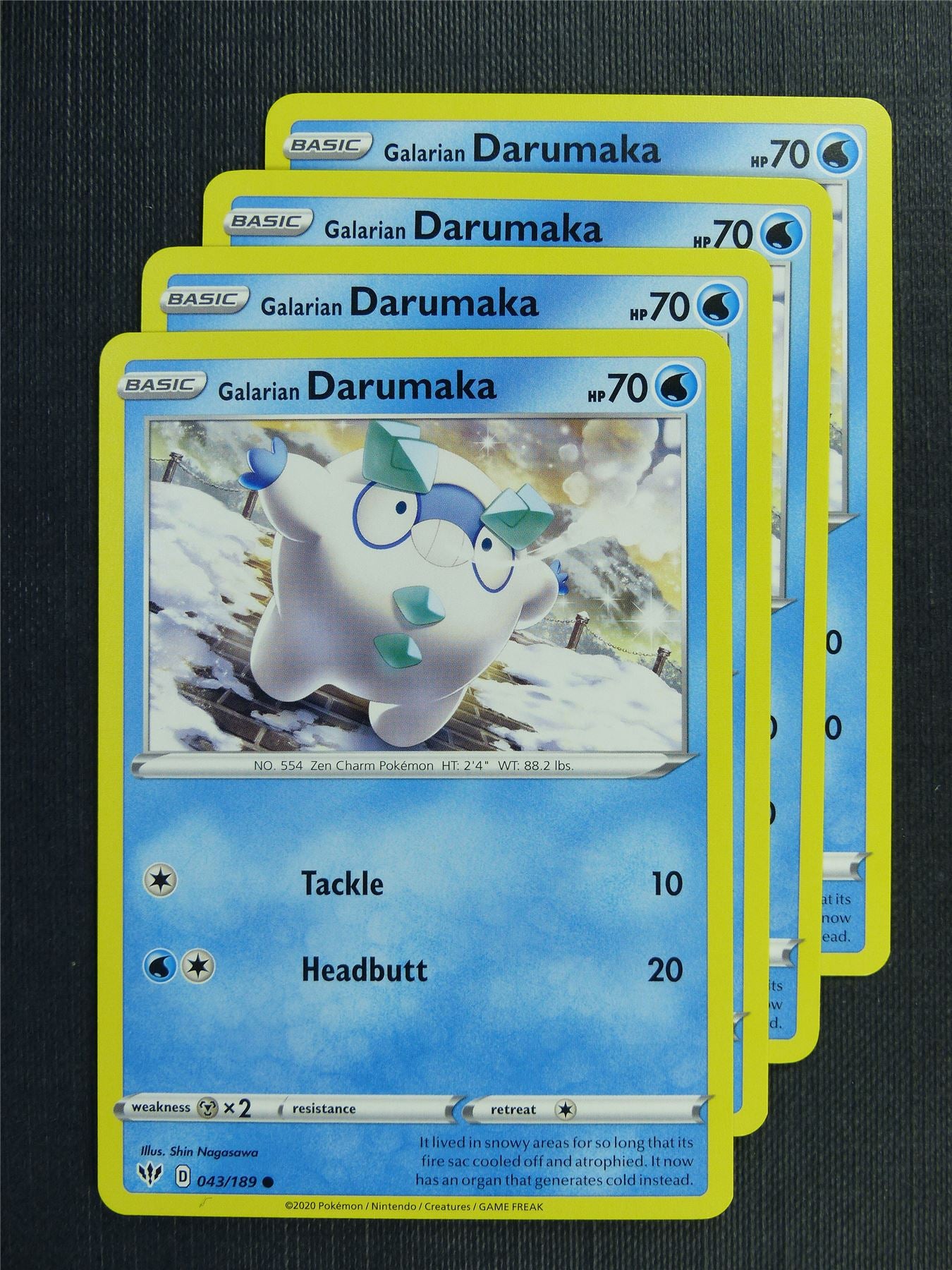 Galarian Darumaka 043/189 x4 - DAA - Pokemon Card #3FK