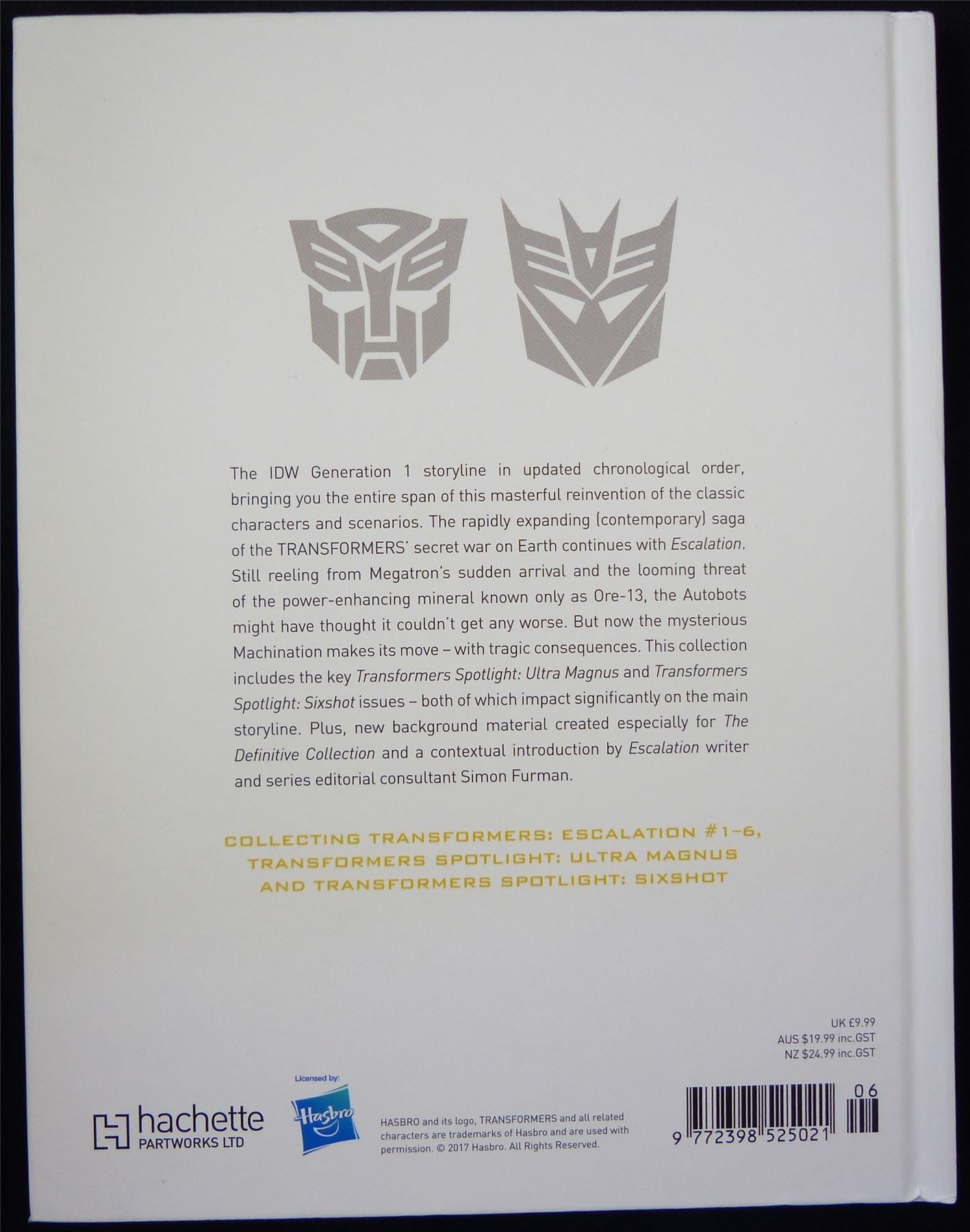 TRANSFORMERS: The Definitive G1 Collection: Volume 37 Escalation - Gaphic Hardback #292