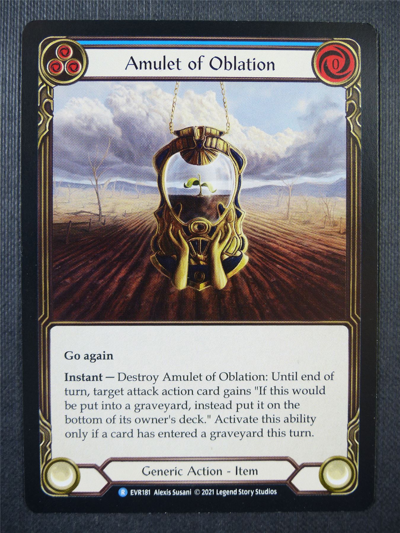 Amulet of Oblation R EVR181 - Blue - Flesh & Blood Card #6VN