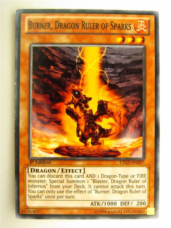 sparks yugioh card BURNER RULER OF SPARKS LTGY