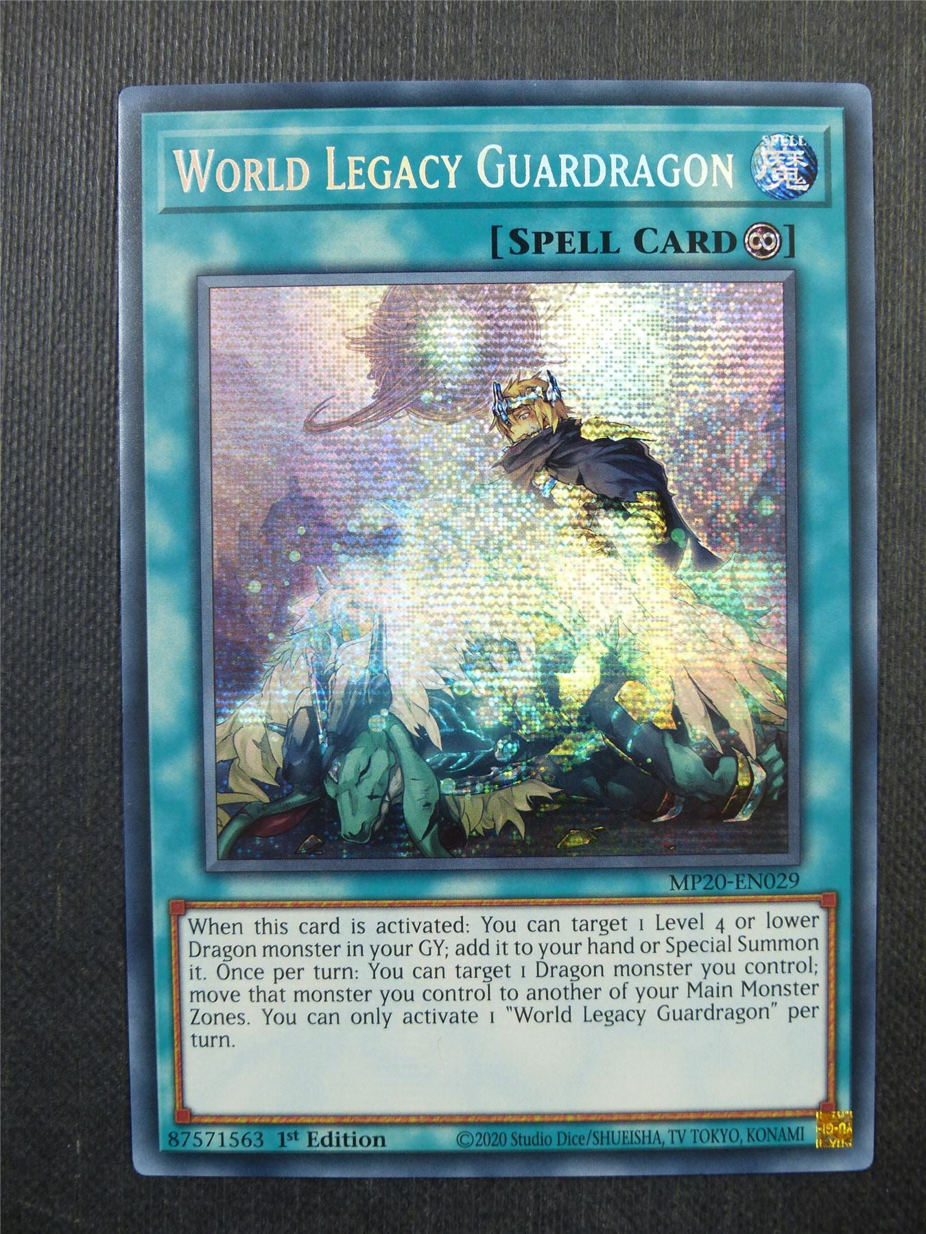 World Legacy Guardragon MP20 Secret Rare - 1st ed Yugioh Card #3W7 World Legacy Guardragon MP20 Secret Rare - 1st ed Yugioh Card #3W7