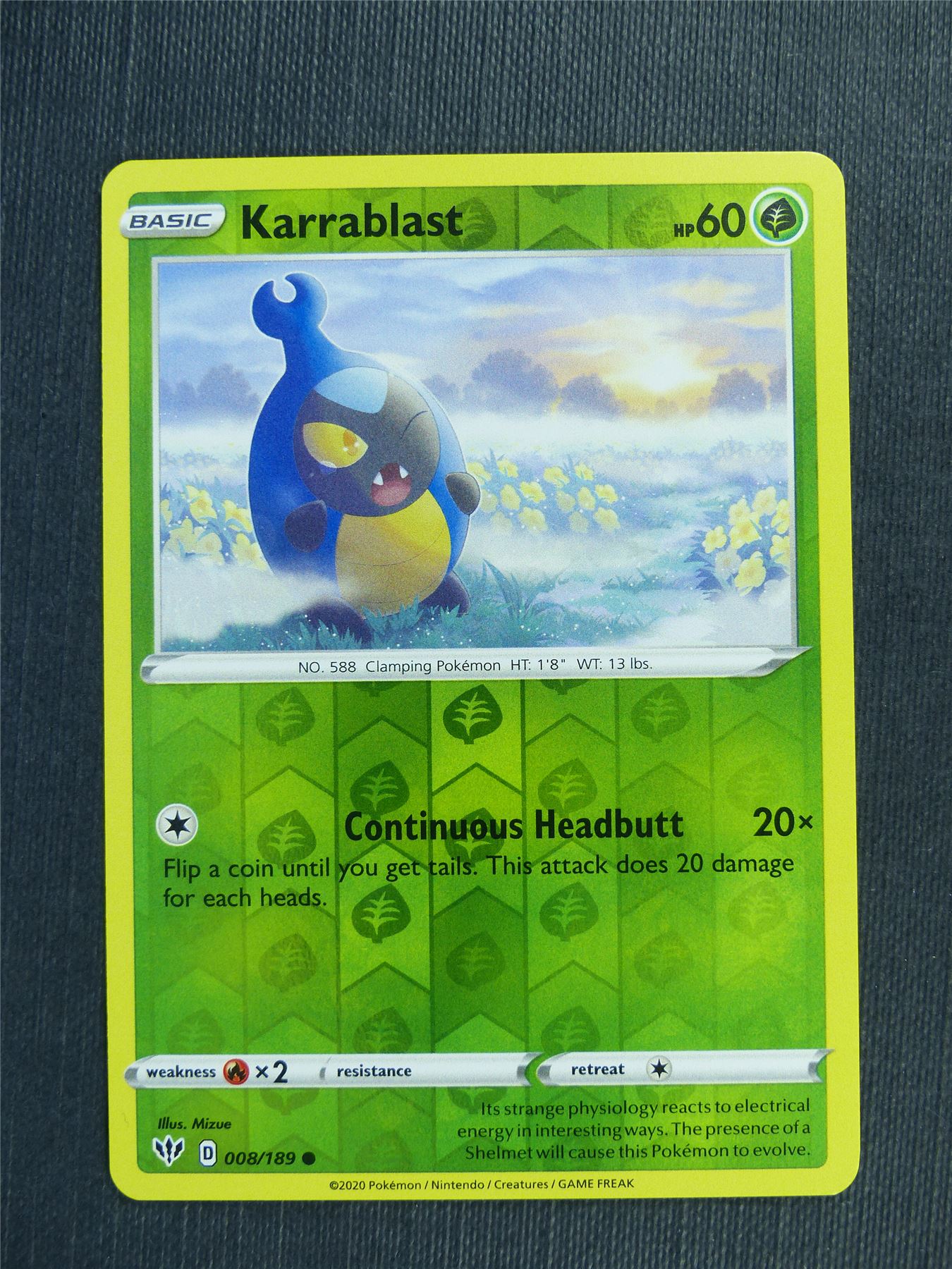 karrablast pokemon card Karrablast 008/189 - DAA