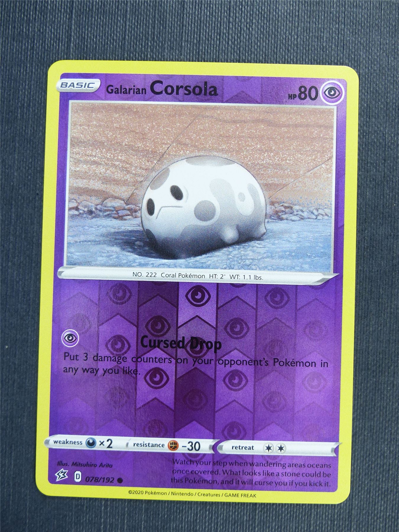 pokemon card corsola Galarian Corsola 078/192 Holo - RCL