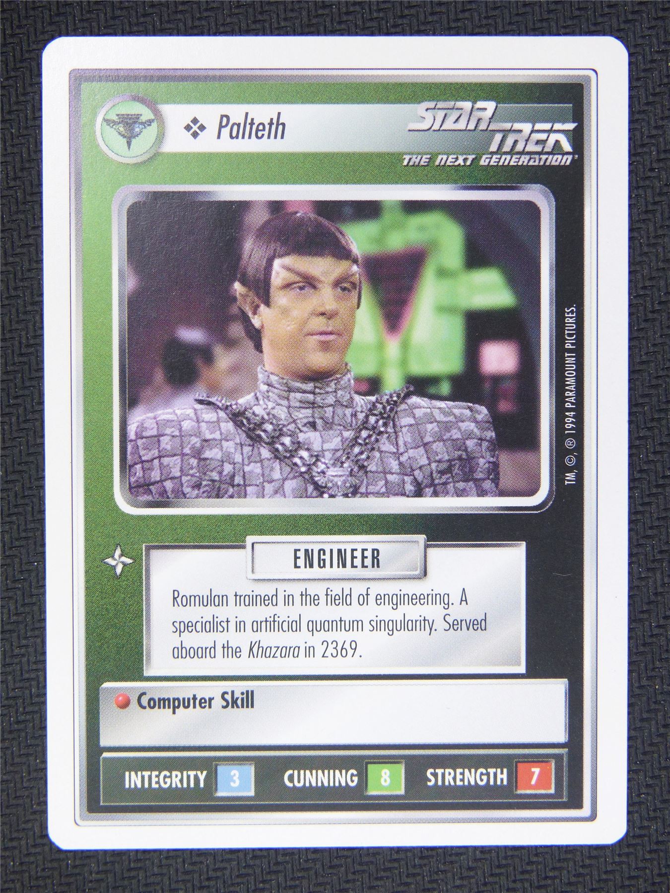 Palteth White Border - Star Trek Next Gen Card #4PL