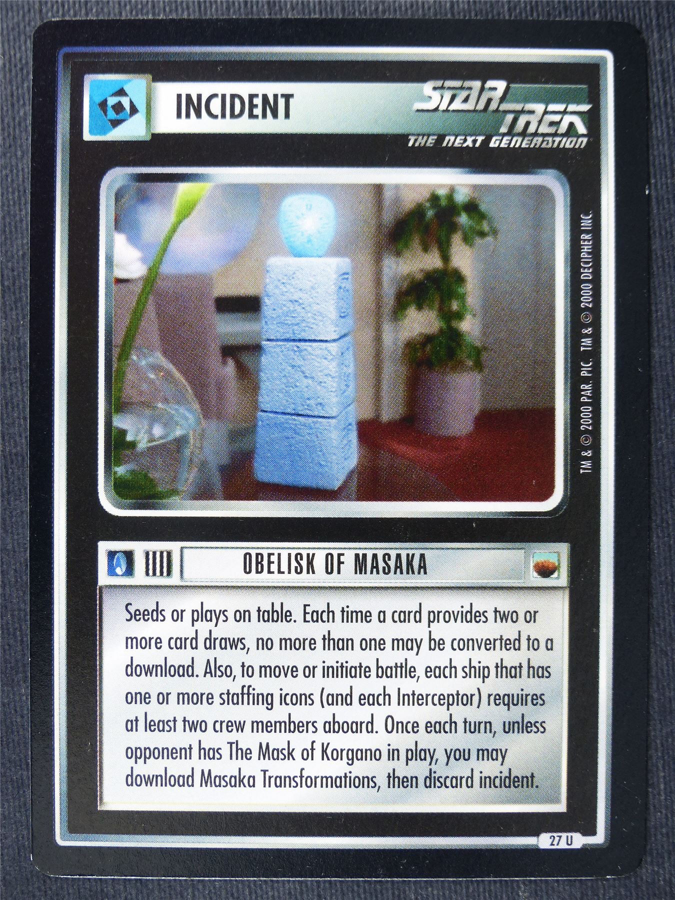 Obelisk of Masaka - NG - Star Trek Cards #11B