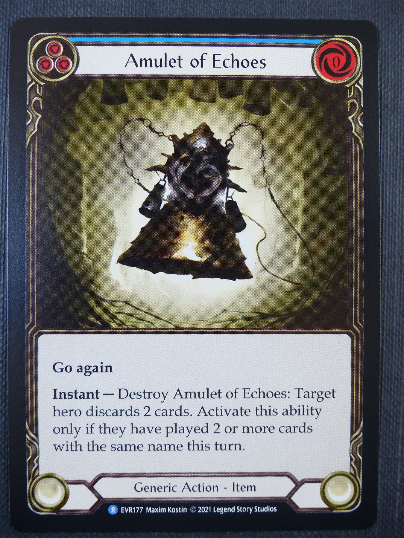 Amulet of Echoes Blue - 1st ed Everfest - Flesh & Blood Card #6IC